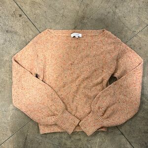 Intermix boatneck Athena sweater in pink / beige size P